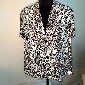 Perceptions jacket brown & white sz 16W sht-sleeve